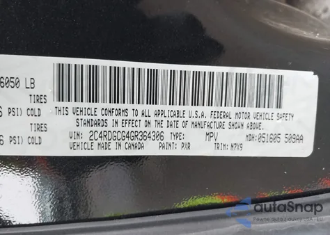 2016 Dodge Grand Caravan Sxt z USA, uszkodzony, nr VIN 2C4RDGCG4GR364306